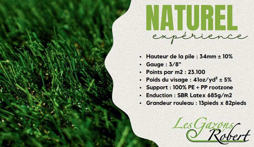 Gazon synthétique Naturel Expérience